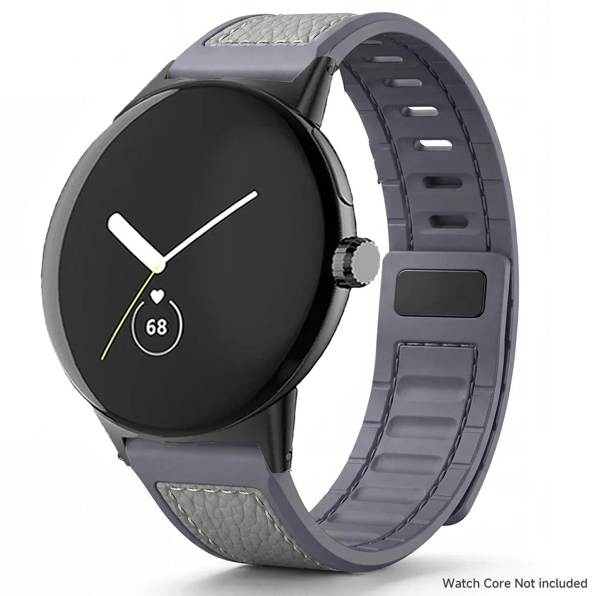 Google Pixel Watch 5, 4 & 3 45mm Litchi Leather Magnetic Band