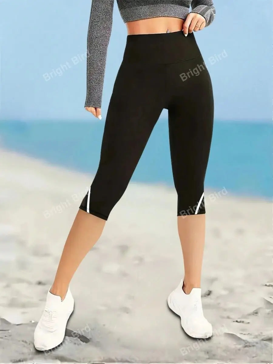 Pantalones de yoga de talle alto con malla