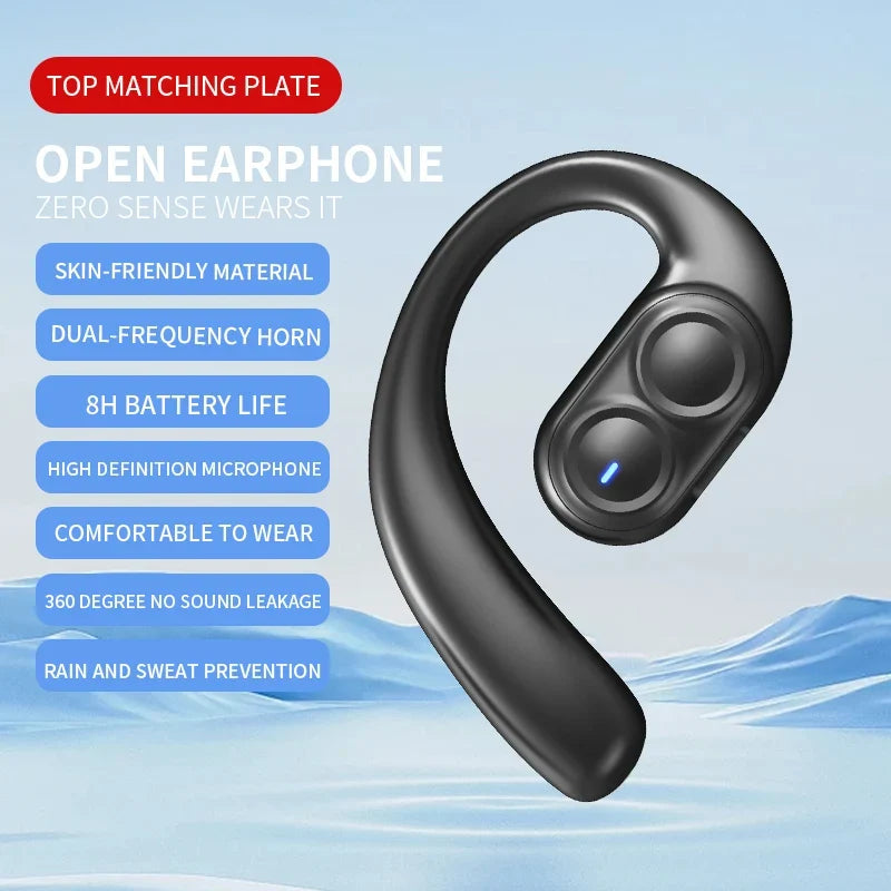 Wireless Bluetooth Headphones Full Open Headset Air Conduction Ear Hook Earphones Handsfree Noise Canceling Audifonos Sports