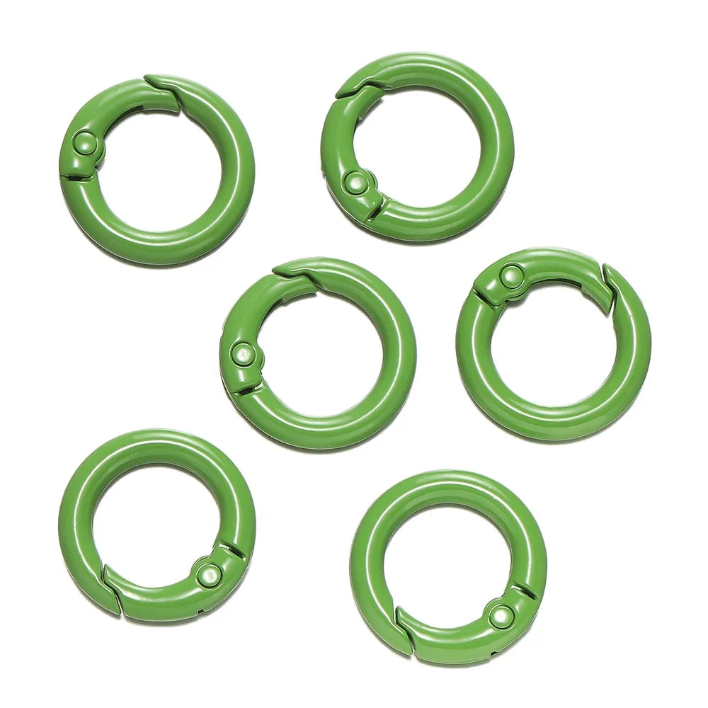5Pcs Colorful  O Ring Spring Clasp Openable Round Carabiner Keychain Clips Hook Dog Chain DIY Jewelry Buckle Connector