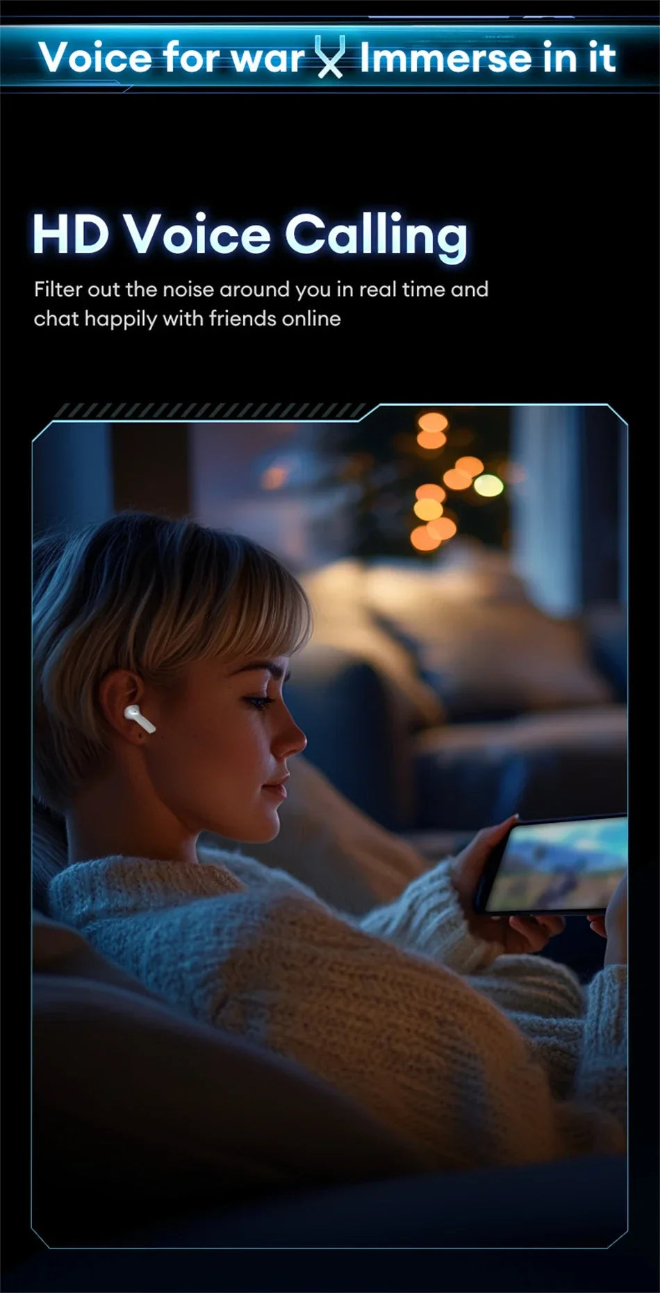 Lenovo XT53 Gaming Headset LED Digital Display Wireless Sport Earbuds HD Call Low Latency Headphones Waterproof GM2 Pro Upgraded