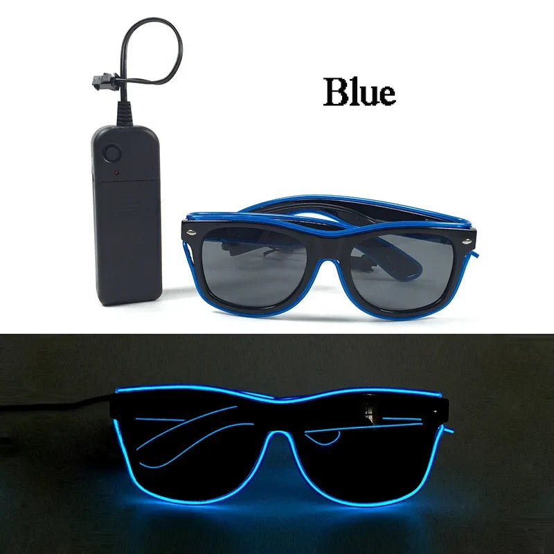 Glowing Glasses for Night Club Performers LED Glasses Party Dancing Rave Christmas 6V Led Futuristic Soldier Glasses Neon Lights