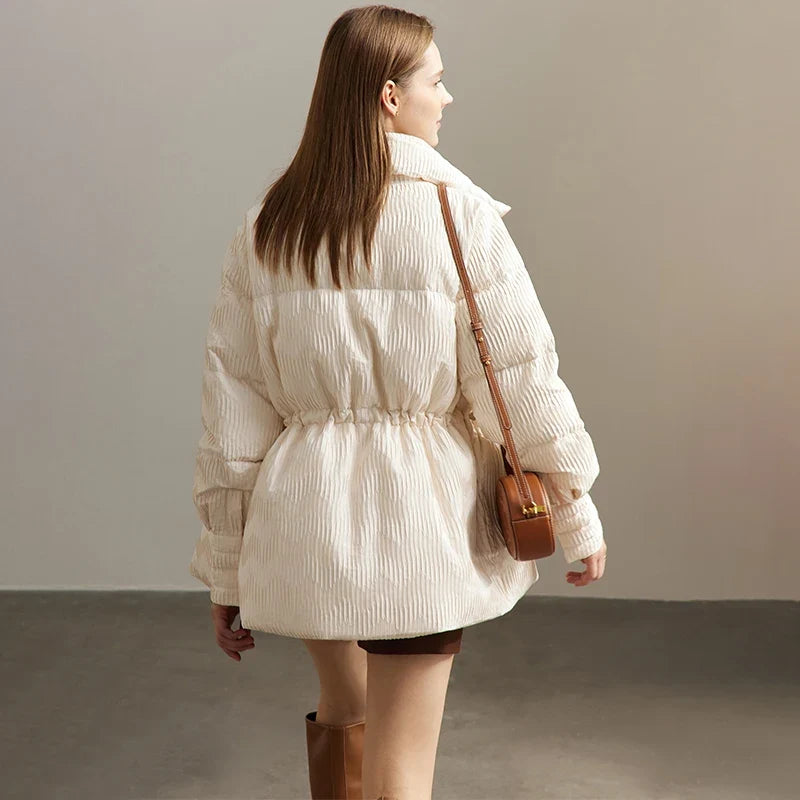 AMII Minimalist Duck Down Puffer Coat Women Winter 2026 Lightweight Stand Collar Lapel Warm Outerwear New Jackets 12344052
