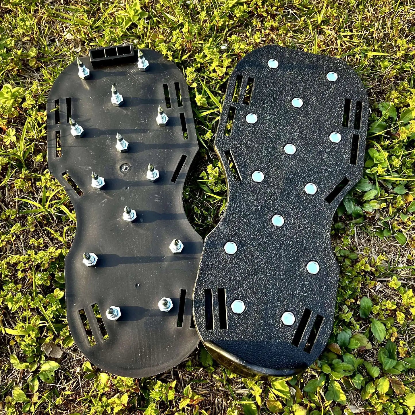 Lawn Aerator Shoes for Grass Layer with Spiked Bottom Spring Base Adjustable Strap with Hook Loop Strap for Yard Lawn Garden Use