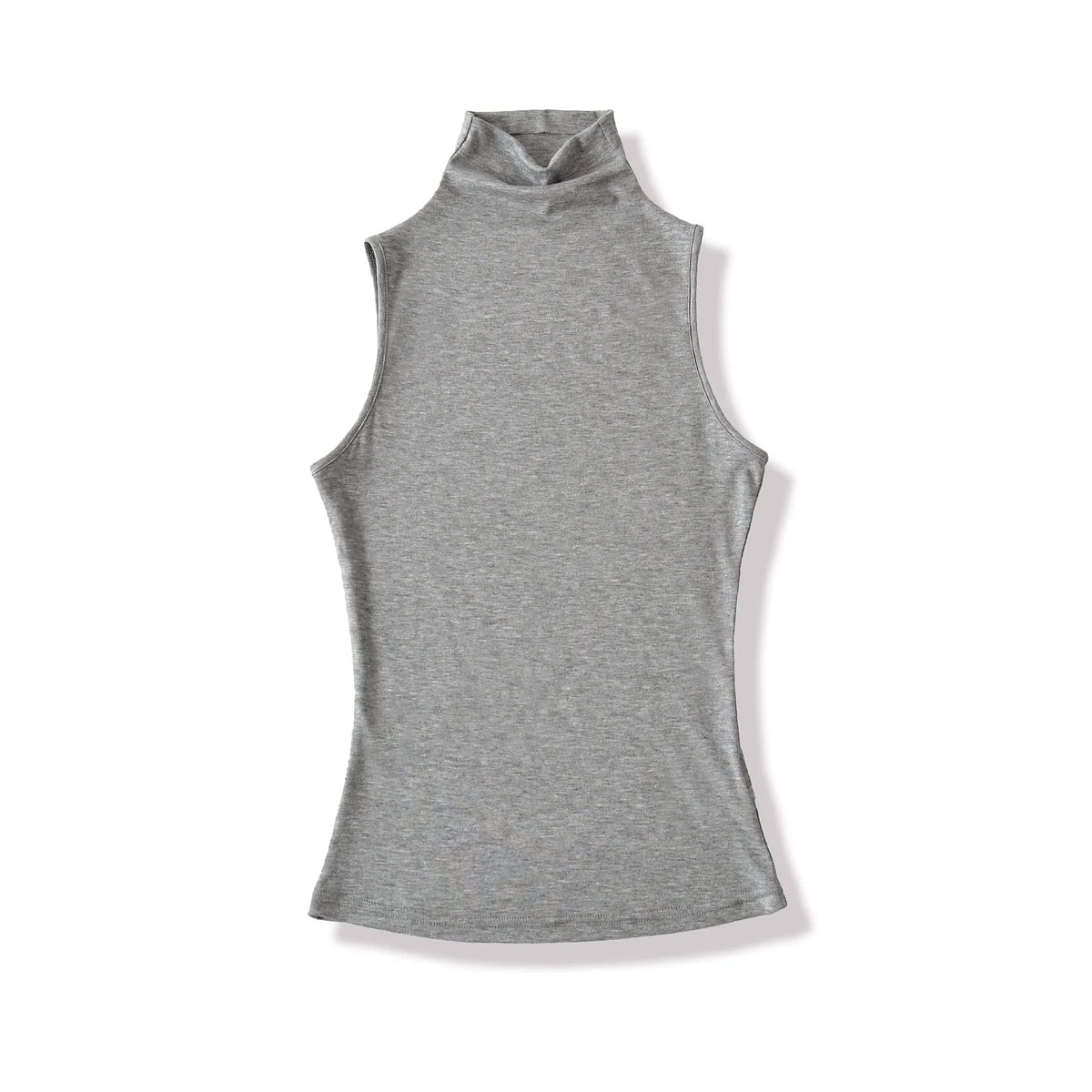 Spring Pure Desire Hot Girl Style Elastic Slim Fit Half High Collar Inner Layer Base Shirt Vest Solid Color Casual Fashion L25M