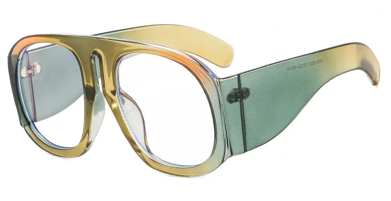 Gafas de sol de piloto con lentes degradadas para mujer, de moda, de marca, de montura grande, transparentes, para mujer 2021, gafas de sol transparentes