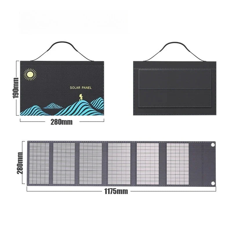1000w Solar Panel Portable Folding Bag Usb+dc Output Solar Charger