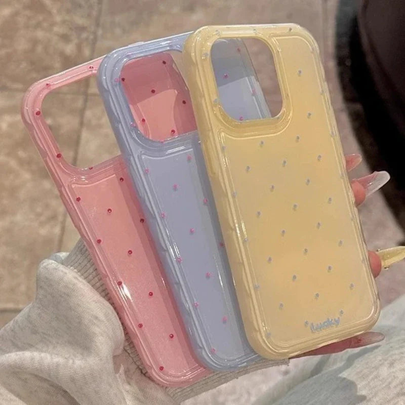 Cute Polka Dot Macron Color Wave Point Soft Silicone Phone Case