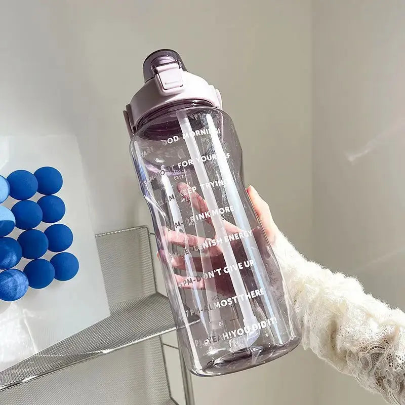 2L Water Bottle With Straw Large Capacity Sports Water Bottle