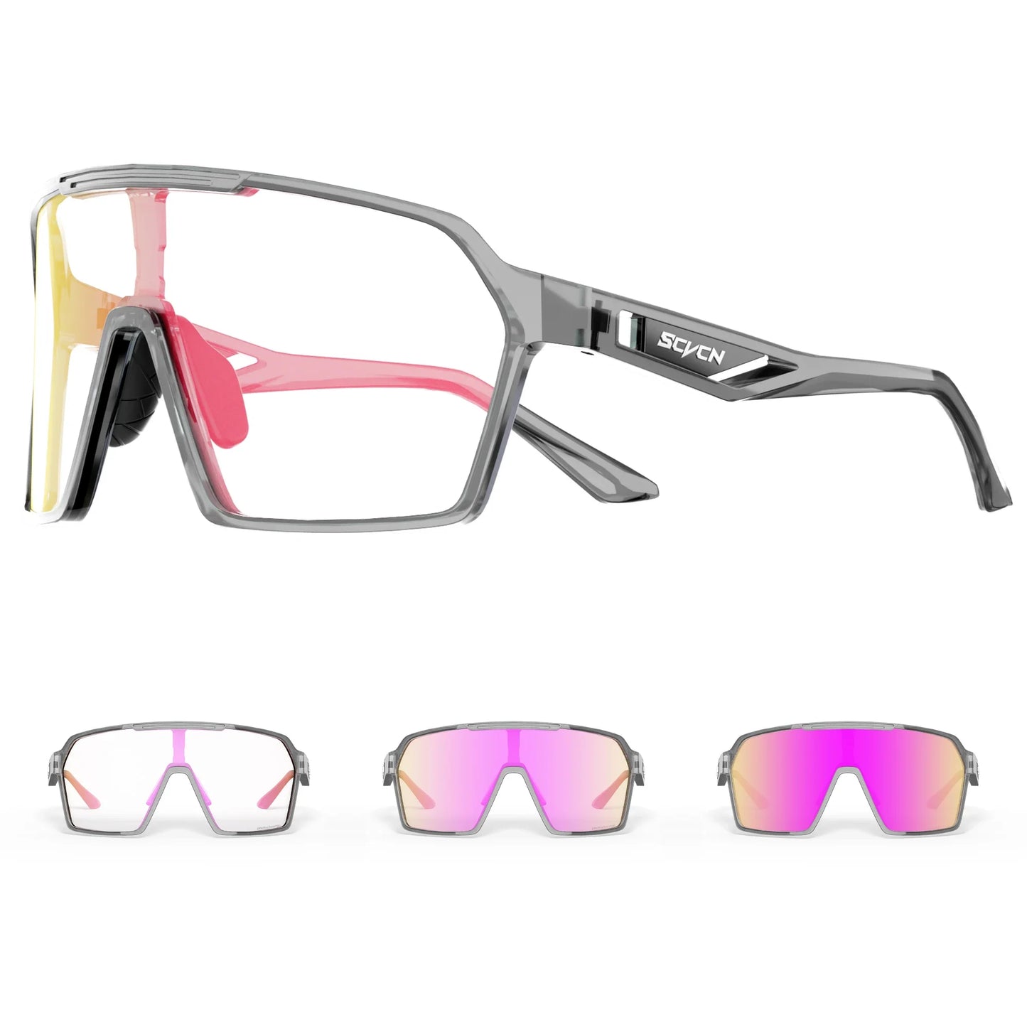 SCVCN Cycling Photochromic Sunglasses Men Women Outdoor Sports Running Glasses UV400 MTB Road Bike Eyewear Driving Hiking