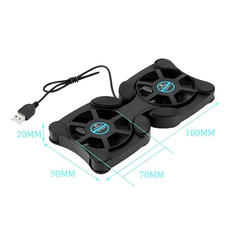 Foldable Radiator Laptop Cooling Pad Computer Accessories USB Mini Laptop Portable Dual Fan Stand