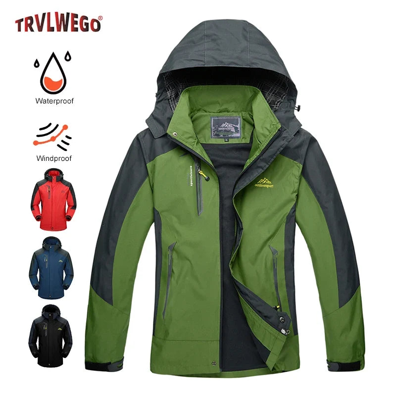 Men's Lightweight Waterproof Rain Jacket 5000mm Windbreaker Lined Casual Spring Autumn Fishing Hiking Outdoor Leisure Jacket