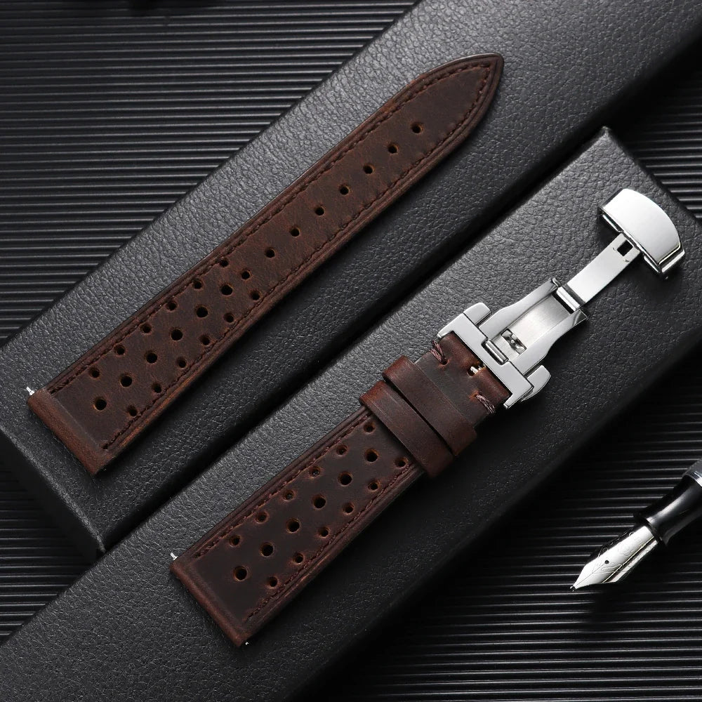 Suunto Race, Vertical & 9 Peak Perforated Racing Leather Band