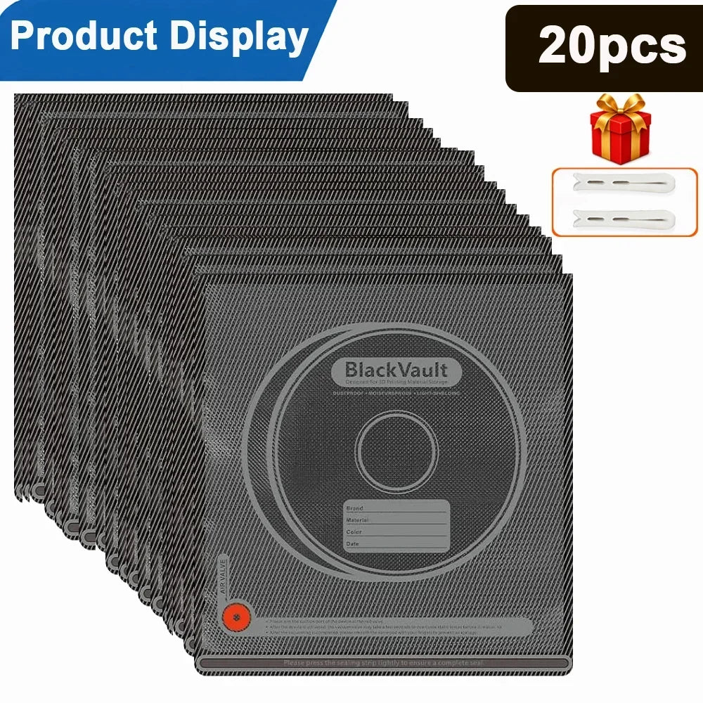 Black 3D Filament Vacuum Storage Bag Humidity Resistant Sealing Bag Keep Filament Dry Fit PLA ABS PETG TPU 3D Printer Filament
