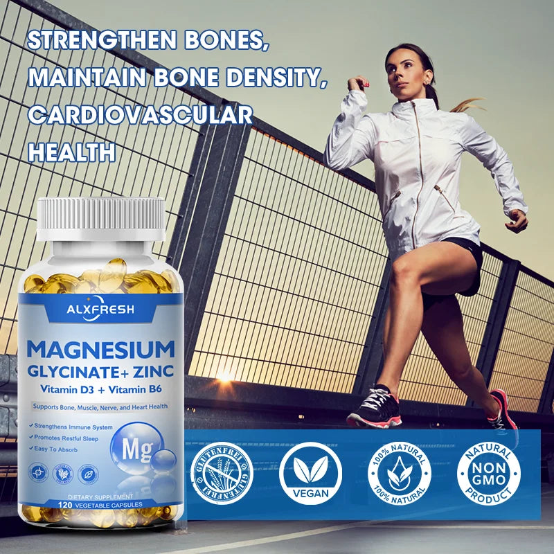 Magnesio+Zinc D3: Potencia Cerebral, Sueño y Concentración 500mg