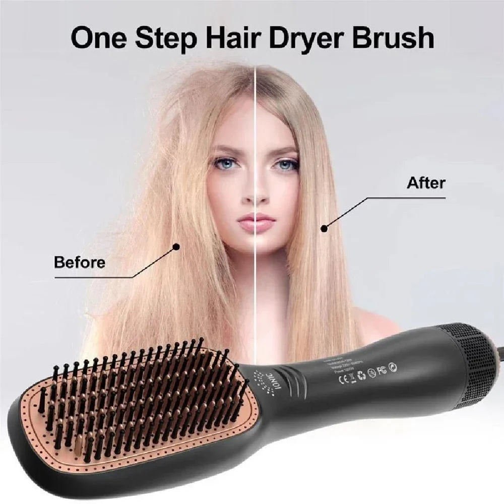1PCS Hair Dryer Brush Blow Dryer Brush Straightener, 3-in-1 1200w