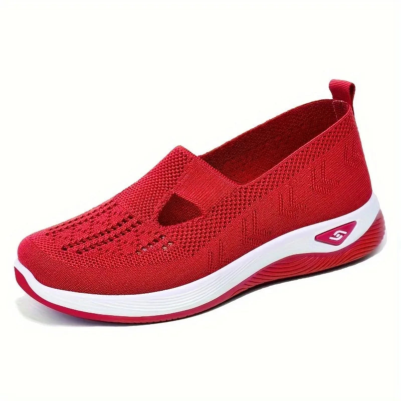 2025 Spring Women's Sports Shoes Mesh Fashionable Breathable Lightweight Non-slip Wear-resistant Casual Sports Shoes Flat Shoes