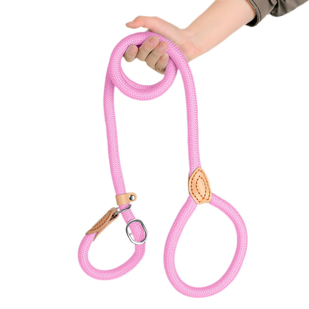 Dog training collar anti riot nylon hand P rope extended thickened unbreakable hand training dog round rope large dog P chain