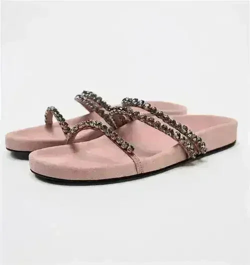 Designer Chic Flat Sandals - Animal Print & Comfort | Femstylo