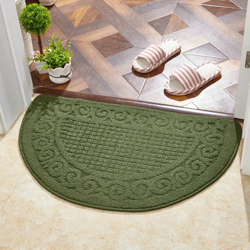 Semi Circle Area Rug Non-slip Entrance Door Mat Carpet Waterproof Semi-Round Welcome Door Mat Outdoor Patio Area Rug Doormat