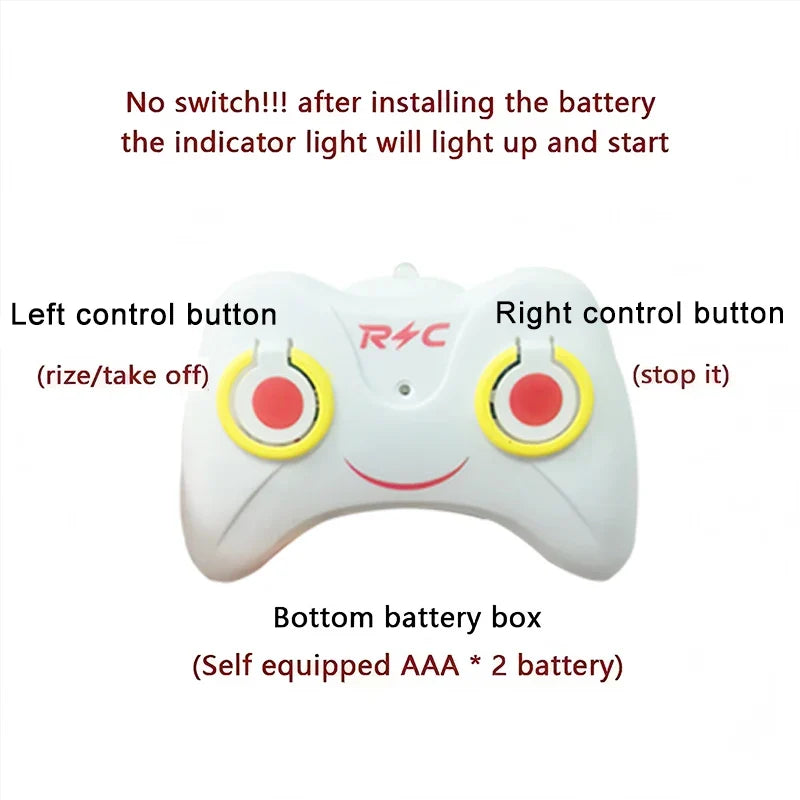 Mini Drone Rechargeable Mini RC Drone Remote Safe Fall-resistant RC Helicopters Drone Children Toys（No Remote Control Battery)
