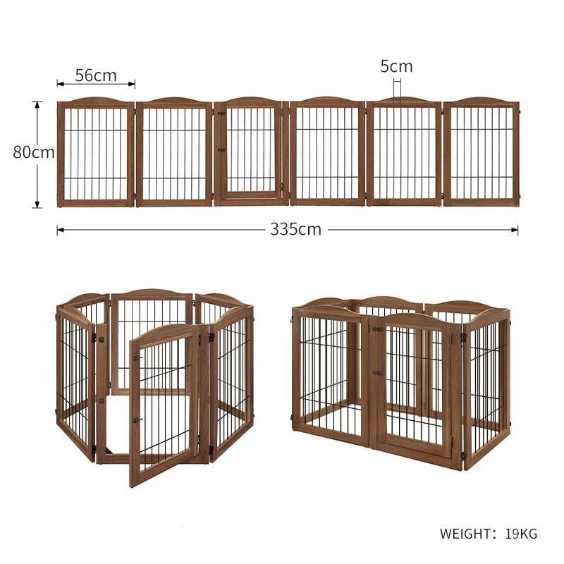 Wooden Pet Fence Dog Fence Freely Combinable Pet Isolation Door Indoor Foldable Dog Cage for Small and Medium Dogs Pet Supplies