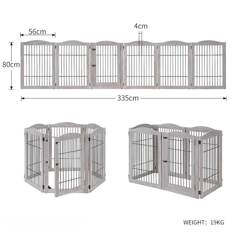 Wooden Pet Fence Dog Fence Freely Combinable Pet Isolation Door Indoor Foldable Dog Cage for Small and Medium Dogs Pet Supplies