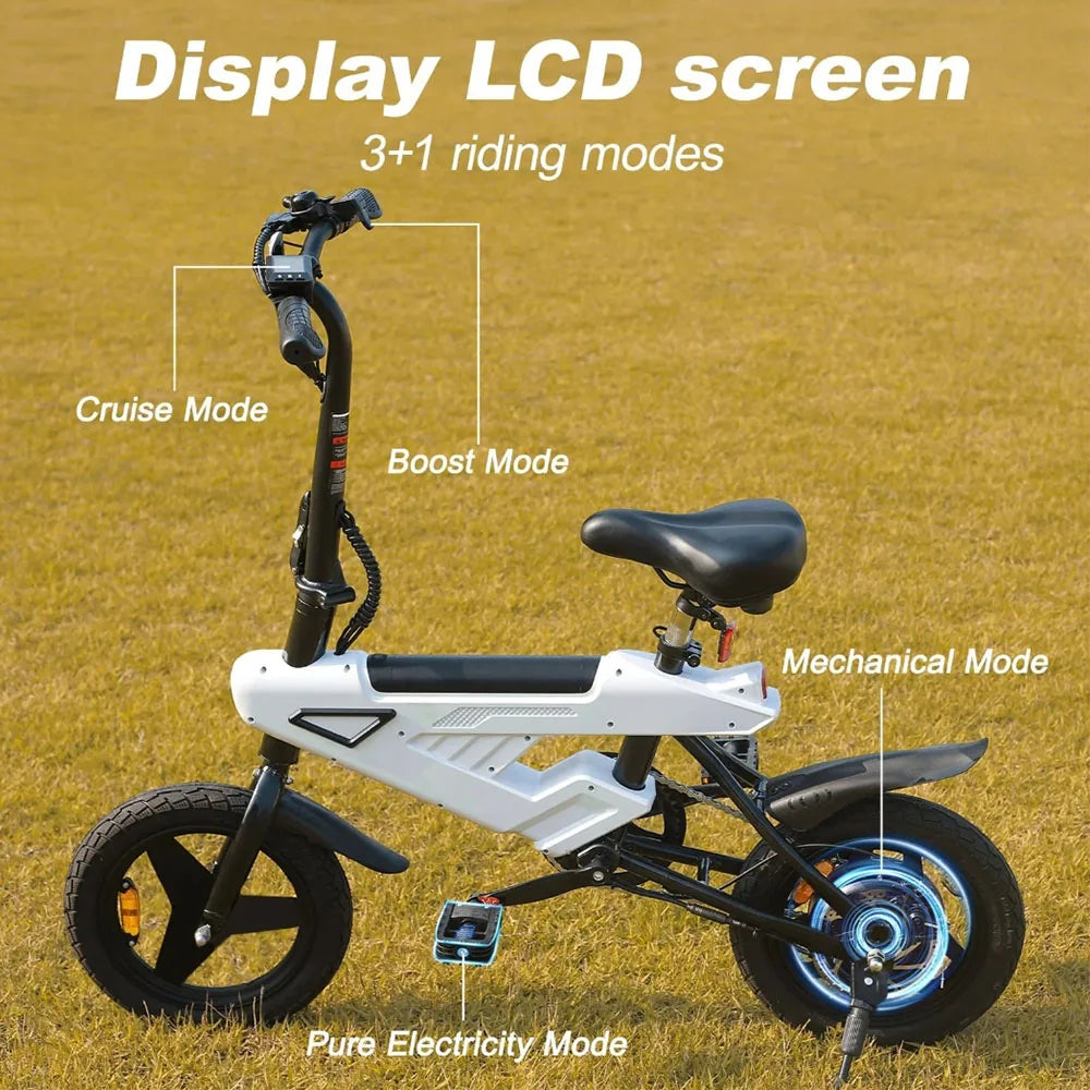 A02 Electric Folding Bike With 250W Motor 14inch Wheels 36V 6.4Ah Battery Kids Ebike