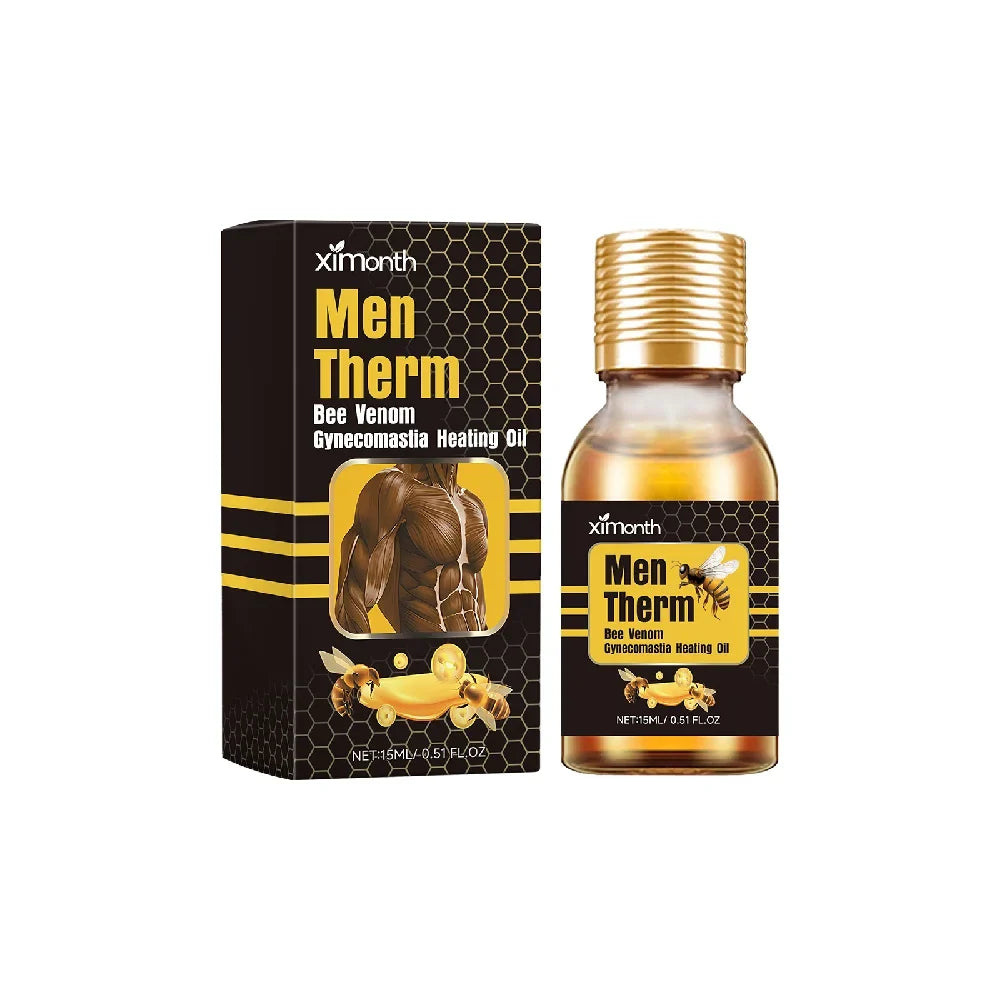 15ml Men's Bee Male Breast Warming Oil Chest Firming Massage Serum Chest Firming Oil Skin Care