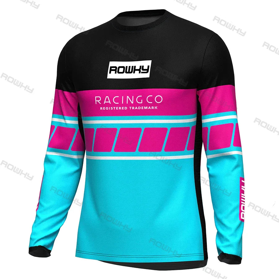 ROWKY Motorcycles Racing T-shirt Mtb Jersey Downhill Camiseta De Motocross Enduro Maillot Hombre Cycling Jersey Men Bike Shirts