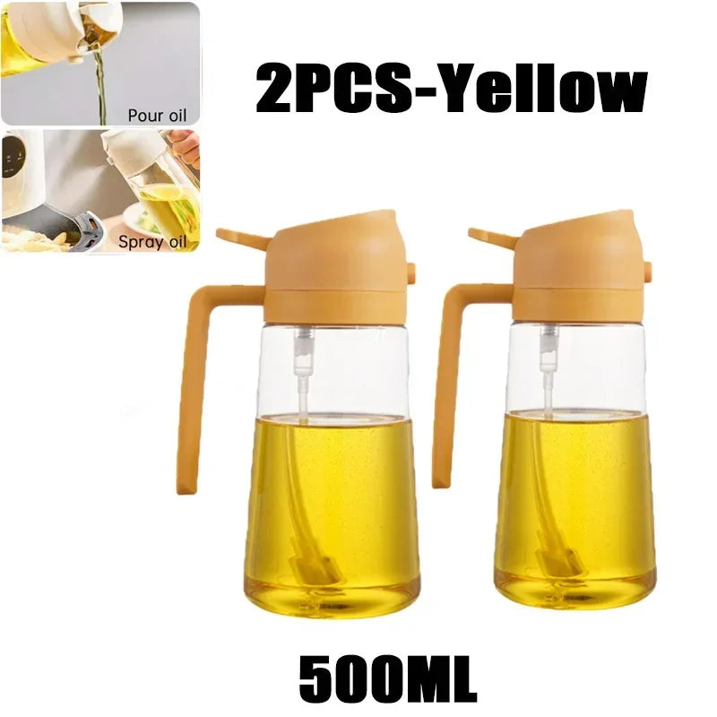 Olive Oil Spray Bottle for Oil Bottle Pouring for Cooking Oil Spices Camping Dispenser with Automatic Lid Spice Shaker
