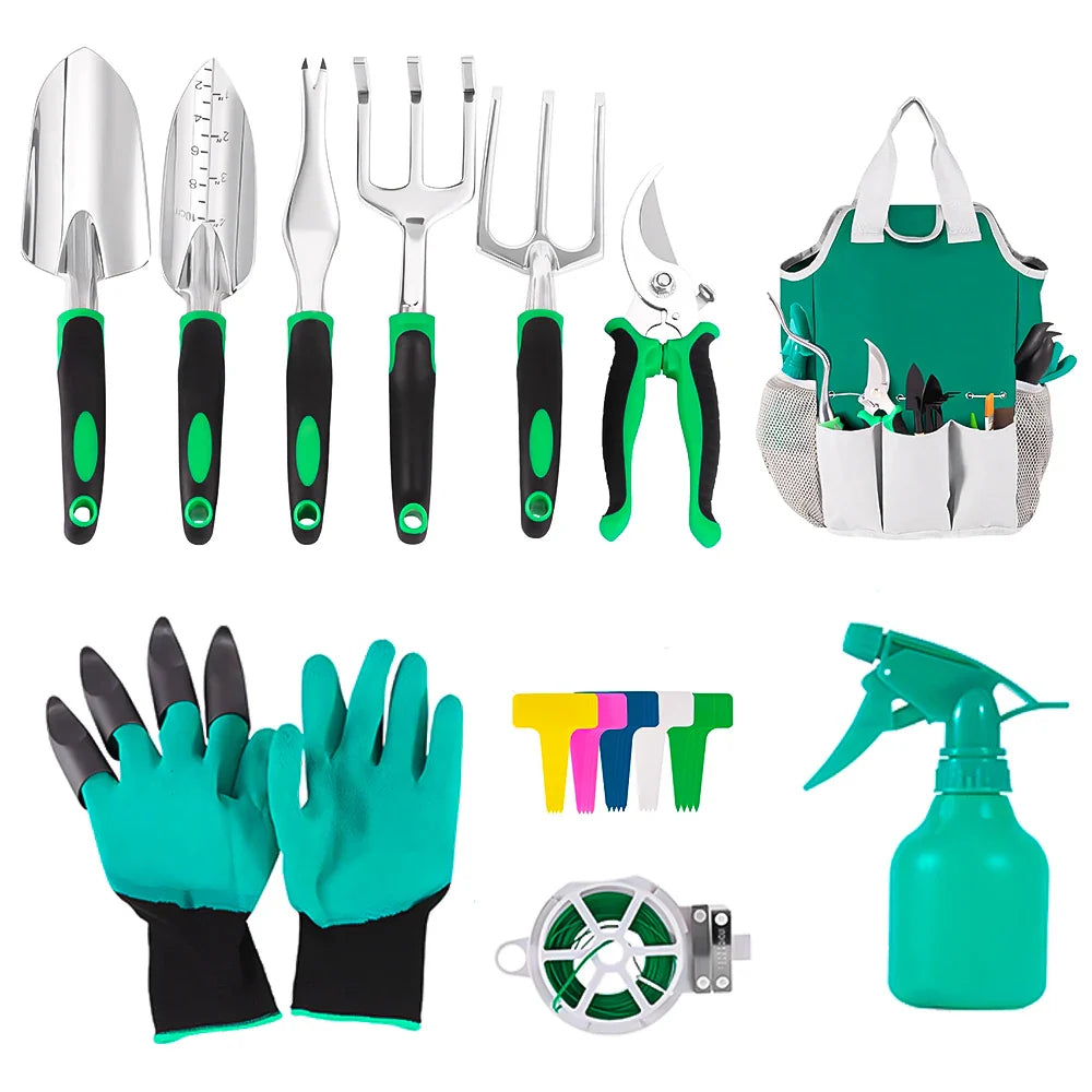 Outdoor Garden Tool Set 11 Piece Rustproof Pruning Tools Shovel