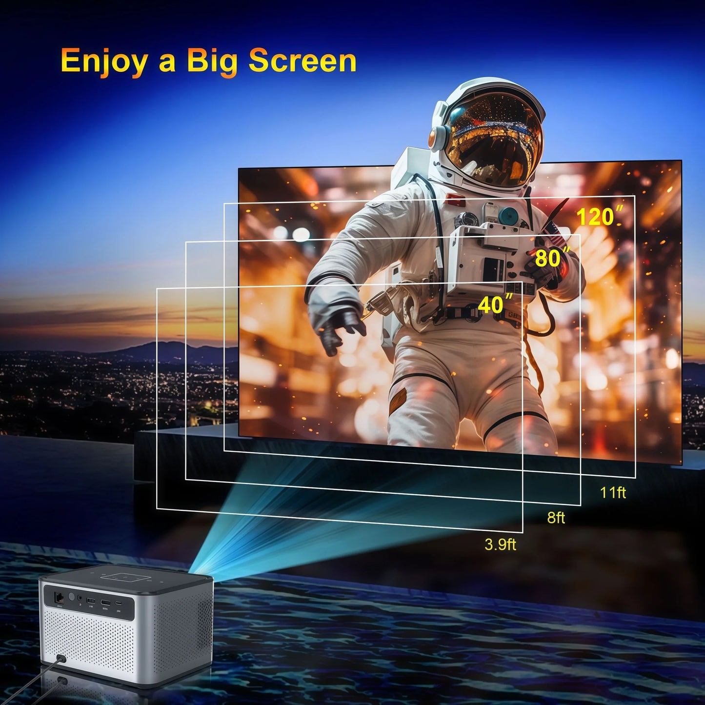 Xnano X3 Pro Native 720P Projector, 300 ANSI Lumens, Electric Focus, Auto Keystone, Wi-Fi 6, Bluetooth 5.0, Portable Mini Projector, 4K Decoding, Touch Control, Low Noise, Home Theater, Outdoor Movie Projector for Bedrooms an