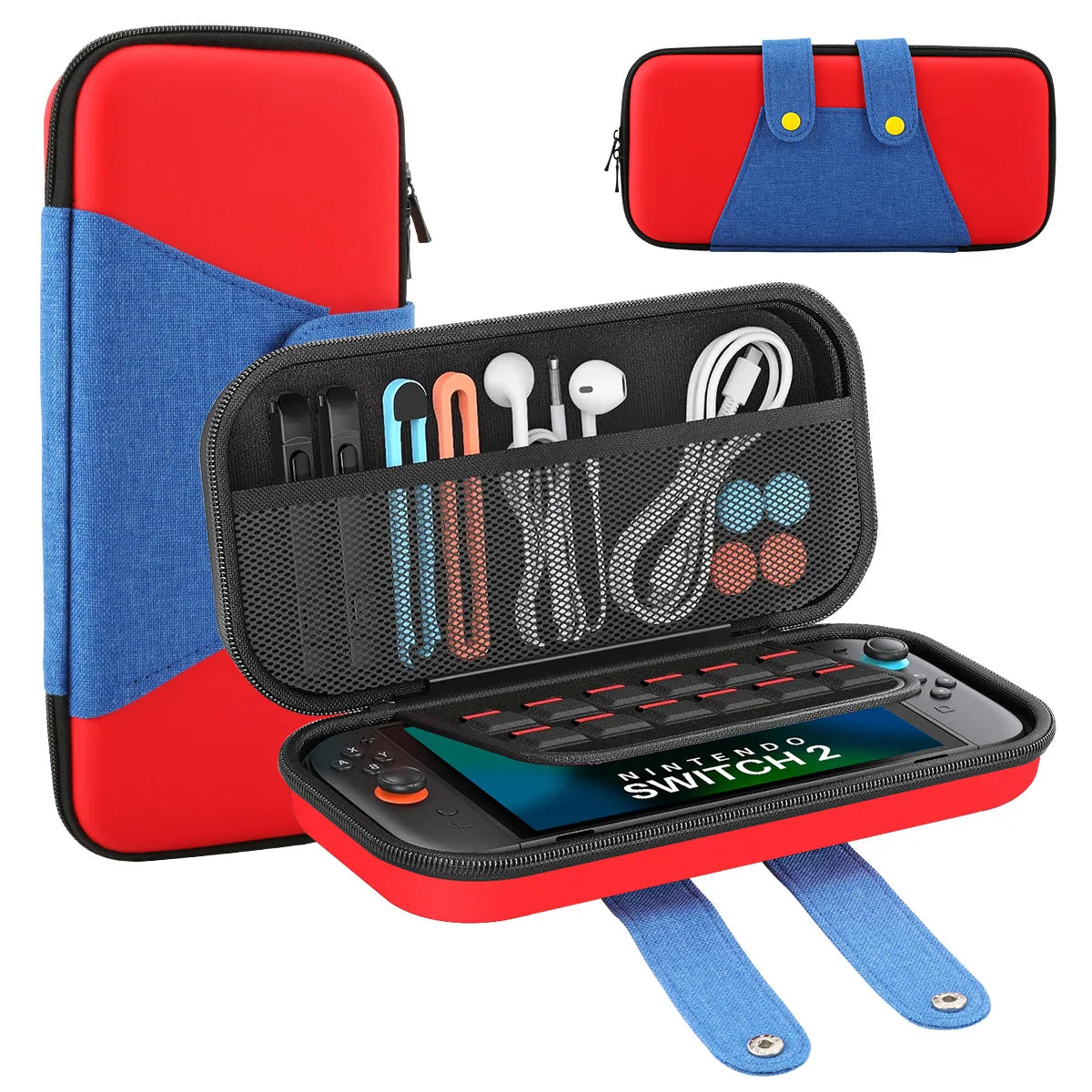 Retro Style Hard Shell Travel Case for Nintendo Switch 2 Holds 10 Cartridges Securely in Elastic Loops