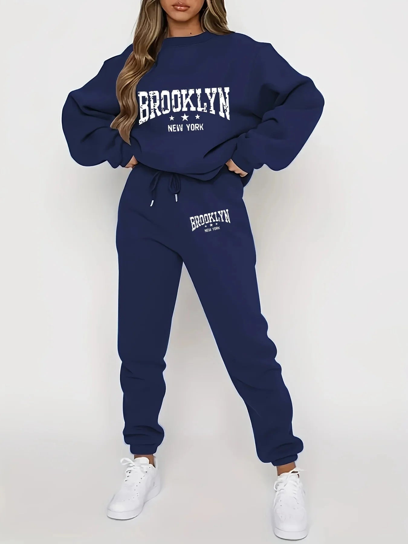 Conjunto de Sudadera con Capucha Afelpada y Pantalones para Mujer – Chándal de Invierno Acogedor