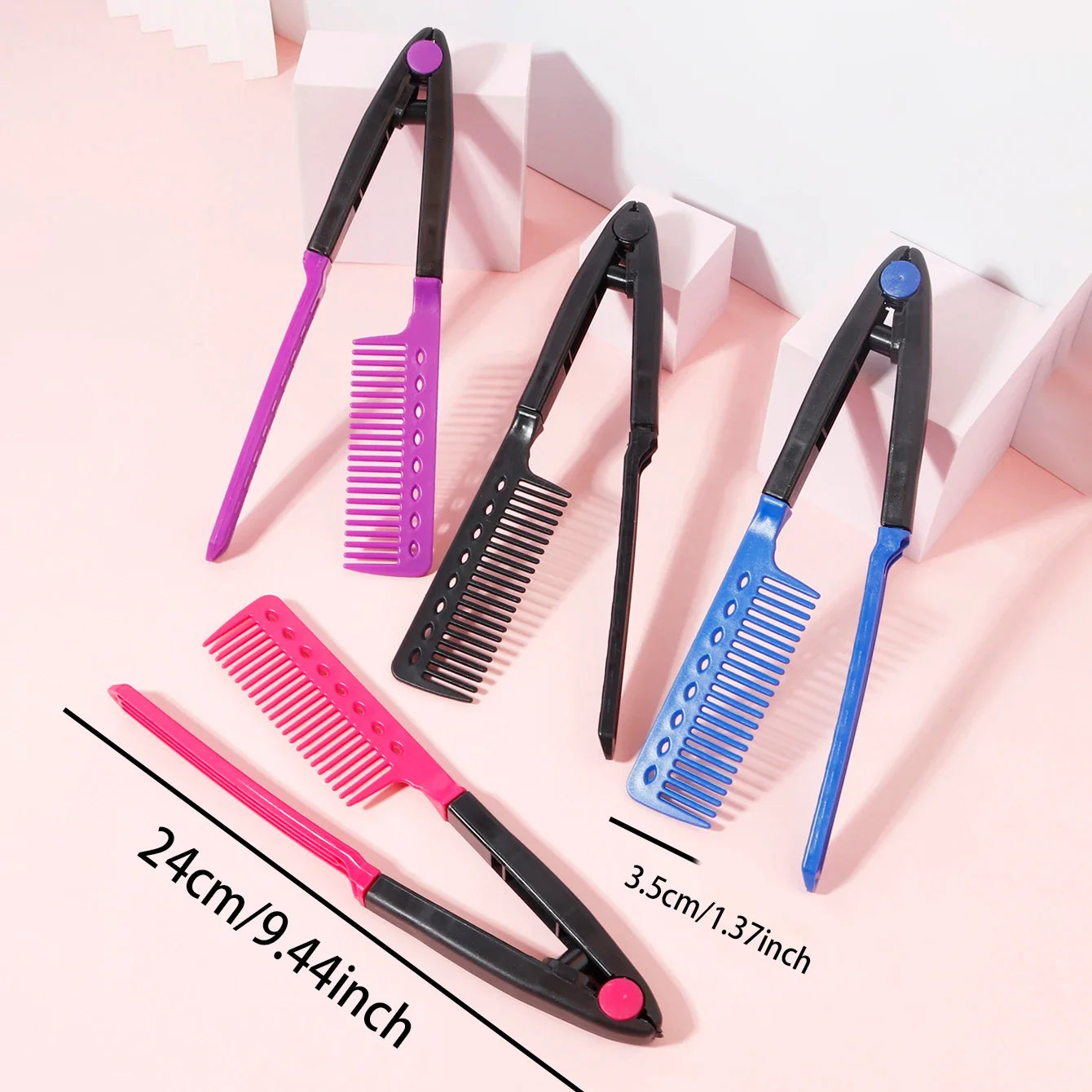 Straight hair brush, V-shaped straightener, straighten hair, suitable for hair salons, special for real hair wigs
