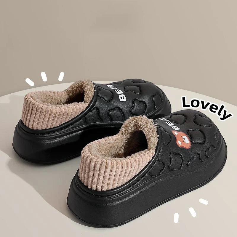 Waterproof Plush Warm Slippers for Indoor and Outdoor Comfort