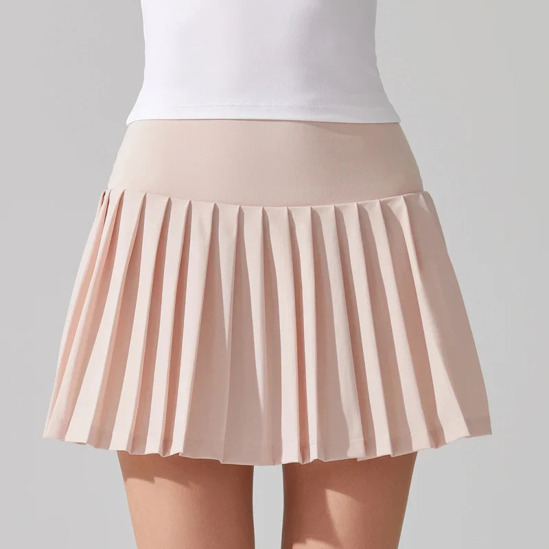 VITALINOVO Falda-pantalón plisada fluida: Tiro alto, con bolsillos, cómoda