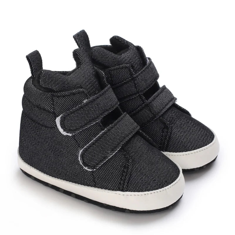 Baby Learning Walk Shoes, Striped PU Sports Shoes for Infants 0-18M, Soft Sole Lightweight Casual Footwear