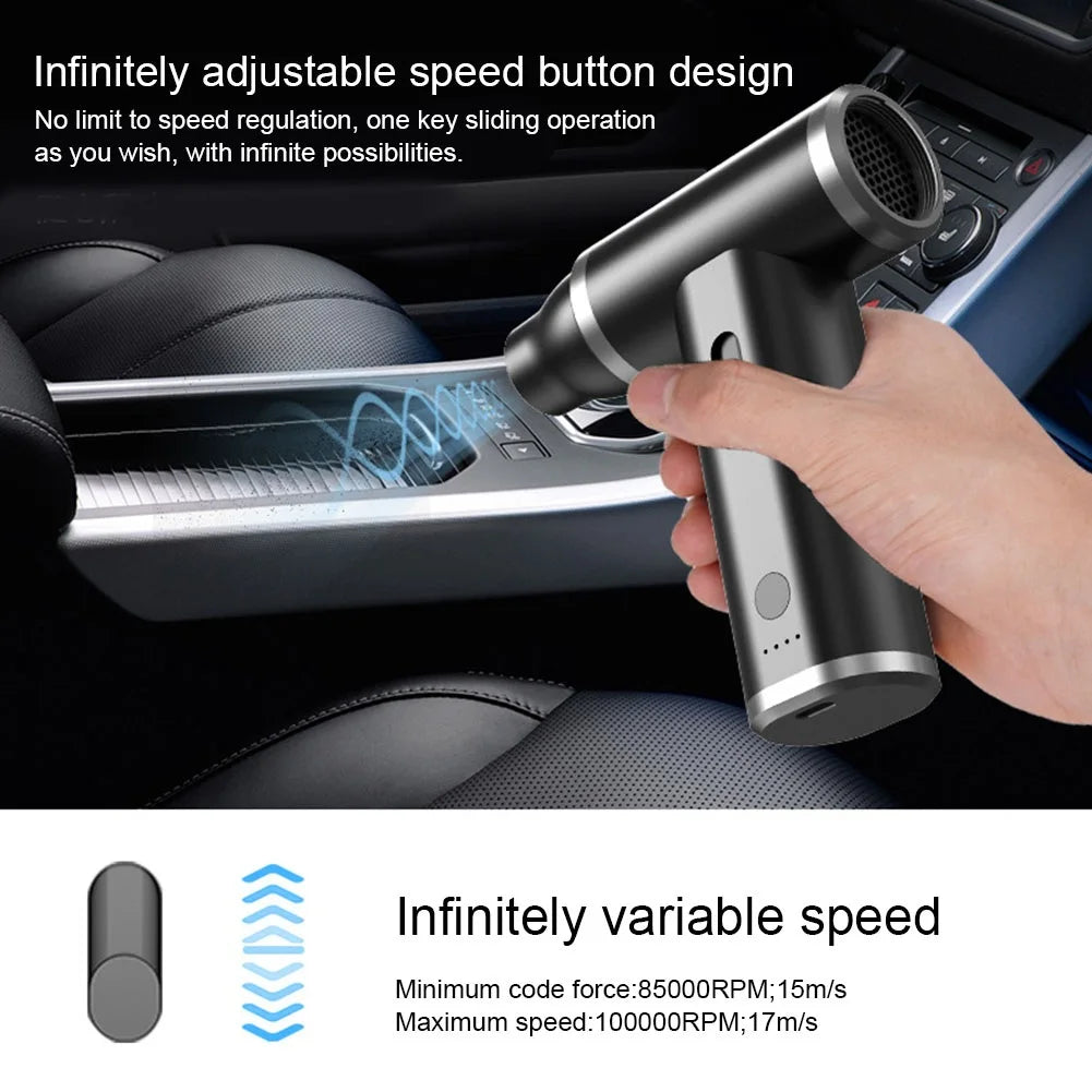 For Outdoor Camping Cordless Compressed Air Duster Outdoor Camping Essentials Aircraft Grade Fan Blades Built-in Battery 4000mAh