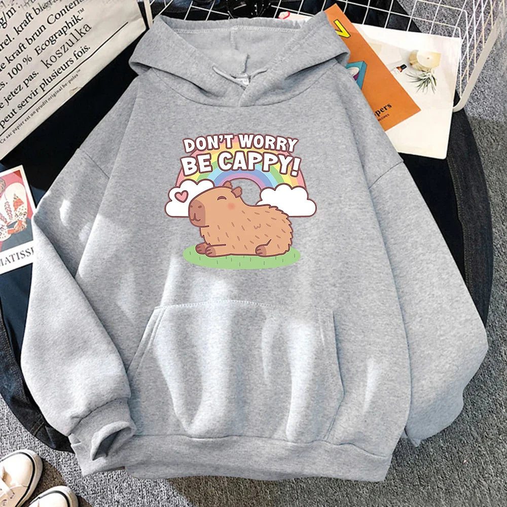 Sudadera con capucha de capibara "Don't Worry Be Cappy"