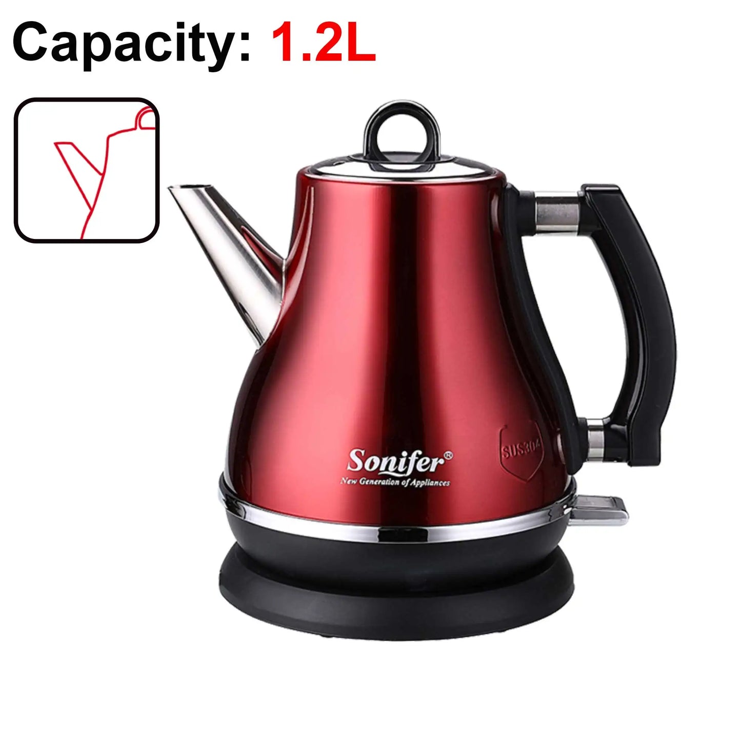 1.2l Colorful 304 Stainless Steel Electric Kettle 1500w Household 220V