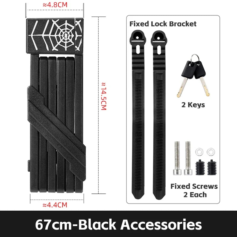 WEST BIKING Bike Foldable Lock Anti-theft Electric E-Bike Chain Padlock Motorcycle Safety Portable Locks Bicycle Accessories