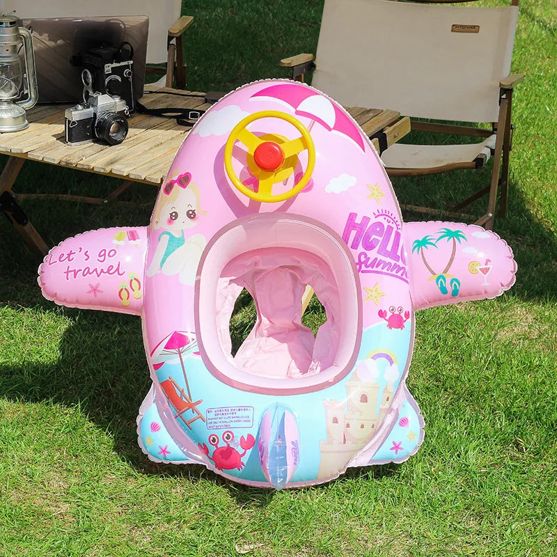 Baby Airplane Swim Ring with Comfortable Seat