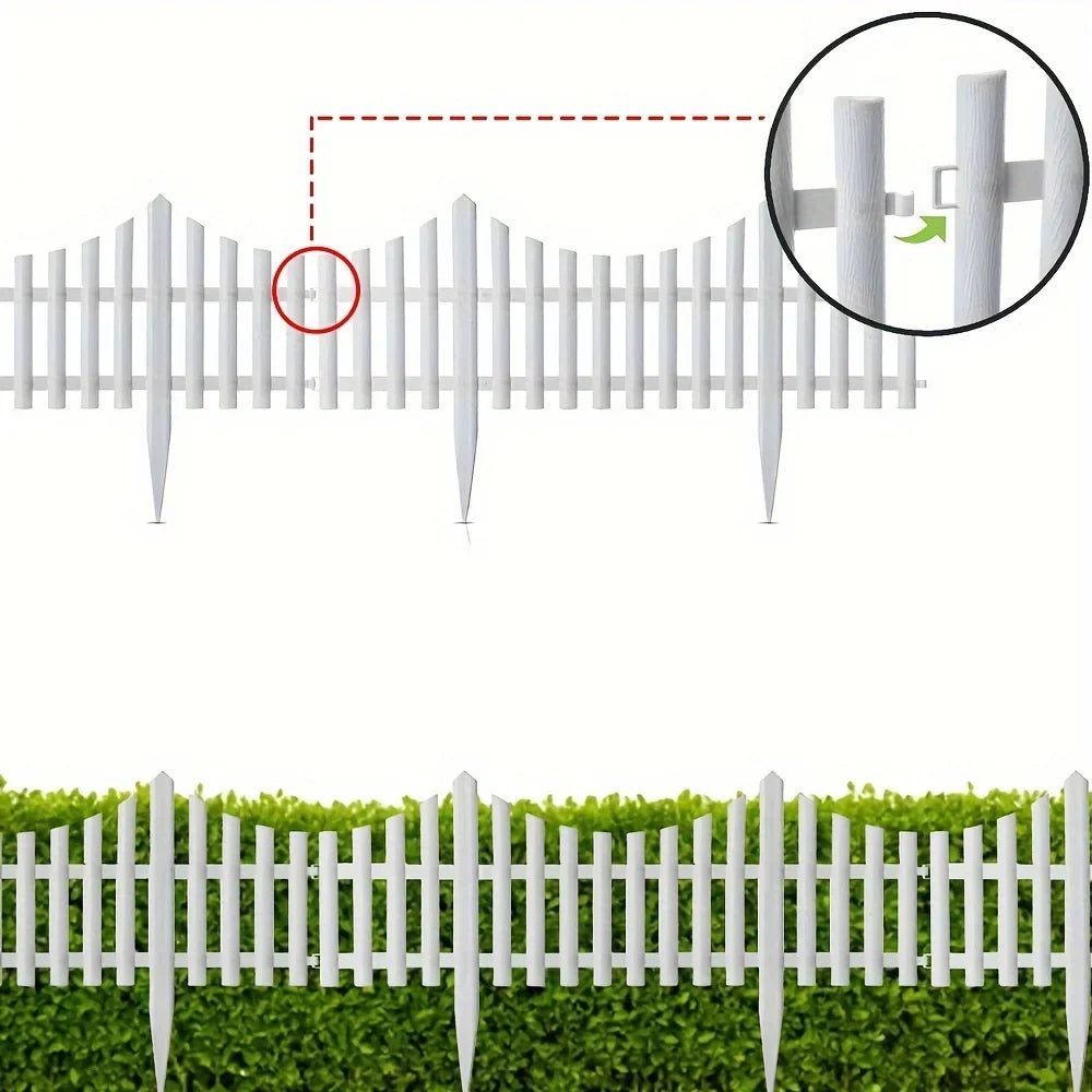 4PCS Garden Fences, Outdoor Lawn Pile Plastic Edge, Flower Fences, Decorative Plastic Lawn Edge Fences, Pet Dog Fences