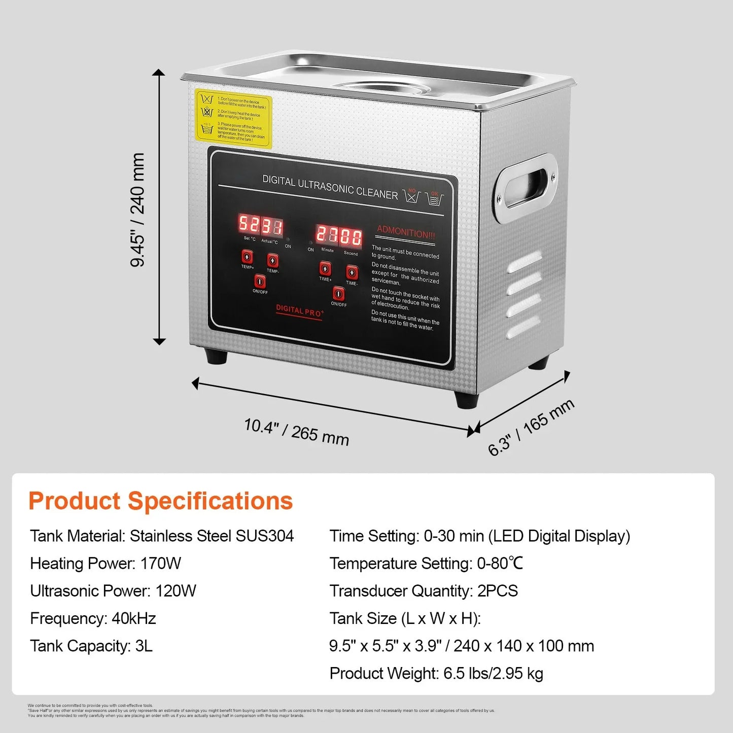 SucceBuy 2L 3L 6L 10L 22L 30L Ultrasonic Cleaner Stainless Steel Portable Cleaning Washing Machine Ultrasound Home Appliance
