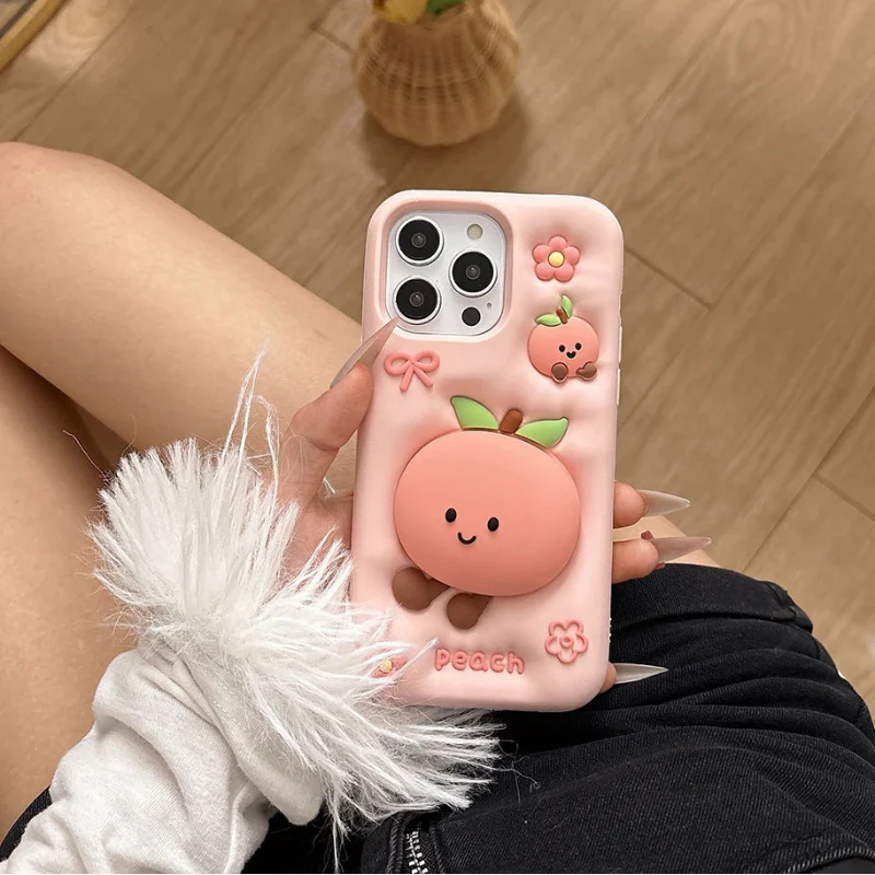 Funda Kawaii Peach para iPhone