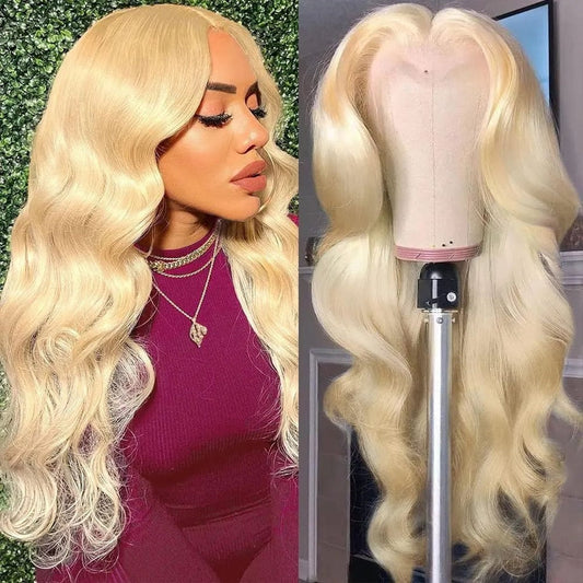 Peluca rubia miel frontal de encaje, pelucas de cabello humano para mujer, cabello brasileño pre arrancado de 30 32 pulgadas, peluca frontal de encaje 13x4 de onda corporal 613