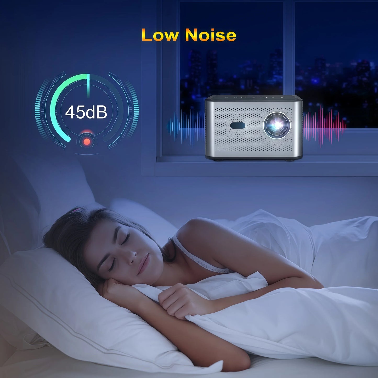 Xnano X3 Pro Native 720P Projector, 300 ANSI Lumens, Electric Focus, Auto Keystone, Wi-Fi 6, Bluetooth 5.0, Portable Mini Projector, 4K Decoding, Touch Control, Low Noise, Home Theater, Outdoor Movie Projector for Bedrooms an