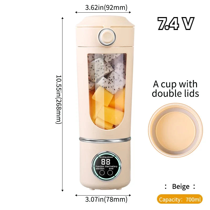New Portable Juice Maker Blender for Shakes Smoothie 580ML Durable Juicer Steel Blades 2 in 1 Blender Bottle Smoothie Extractor